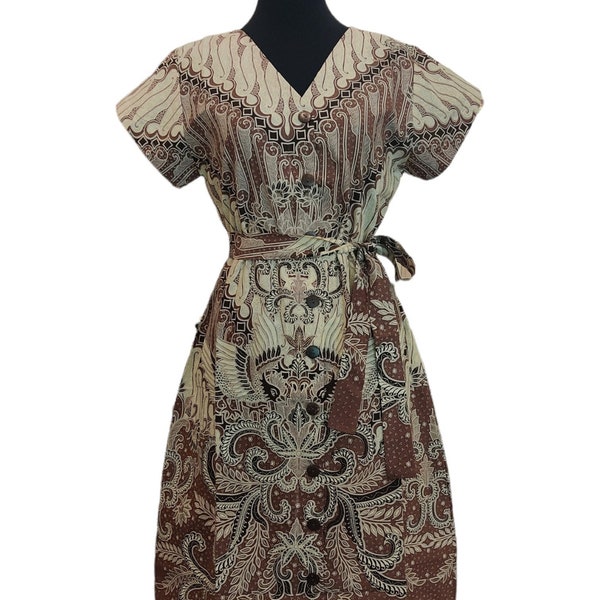 Classic motif batik dress for women