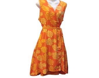 Wrapped orange dresses for mowen, short sun dresses