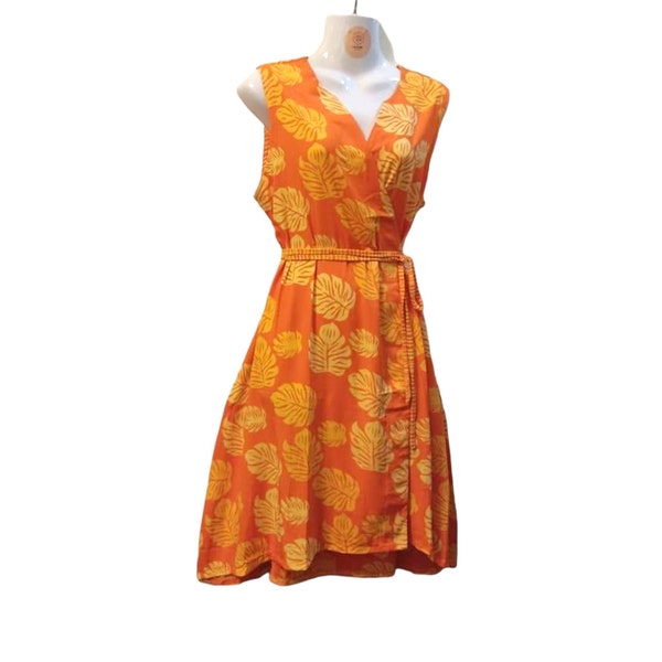 Wrapped orange dresses for mowen, short sun dresses