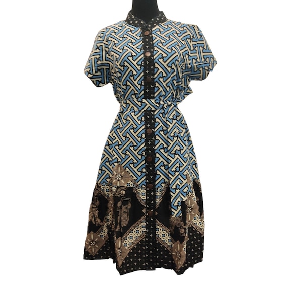 Blue Cheongsam Batik Dress on Classic Motifs Etsy UK