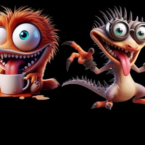 Lustige cartoon kreaturen sublimieren png