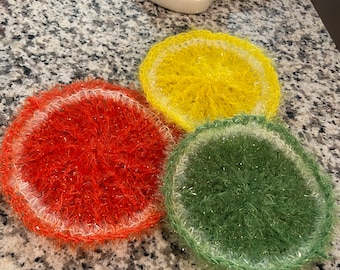 Summer Citrus Scrubbies- Set of 3