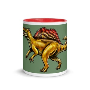 Spinosaurus Mug with Color Inside, Dinosaur Mug, Dinosaur Coffee Mug, Spinosaurus Coffee Mug