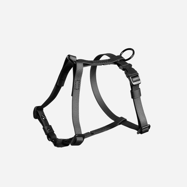 BioThane® Guard Harness, wasserdicht, komfortabel, leicht, langlebig, vegan, geruchsneutral, schlammabweisend, Größenauswahl, schwarz, schwarz matt,