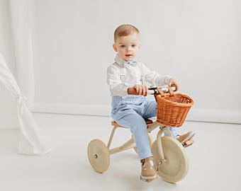 Boys Linen 4 pcs Suit Set: Elegant Baby Outfit, Christening, Wedding