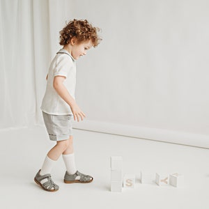 Linen Baby Boy Outfit – Casual Shirt and Shorts Set