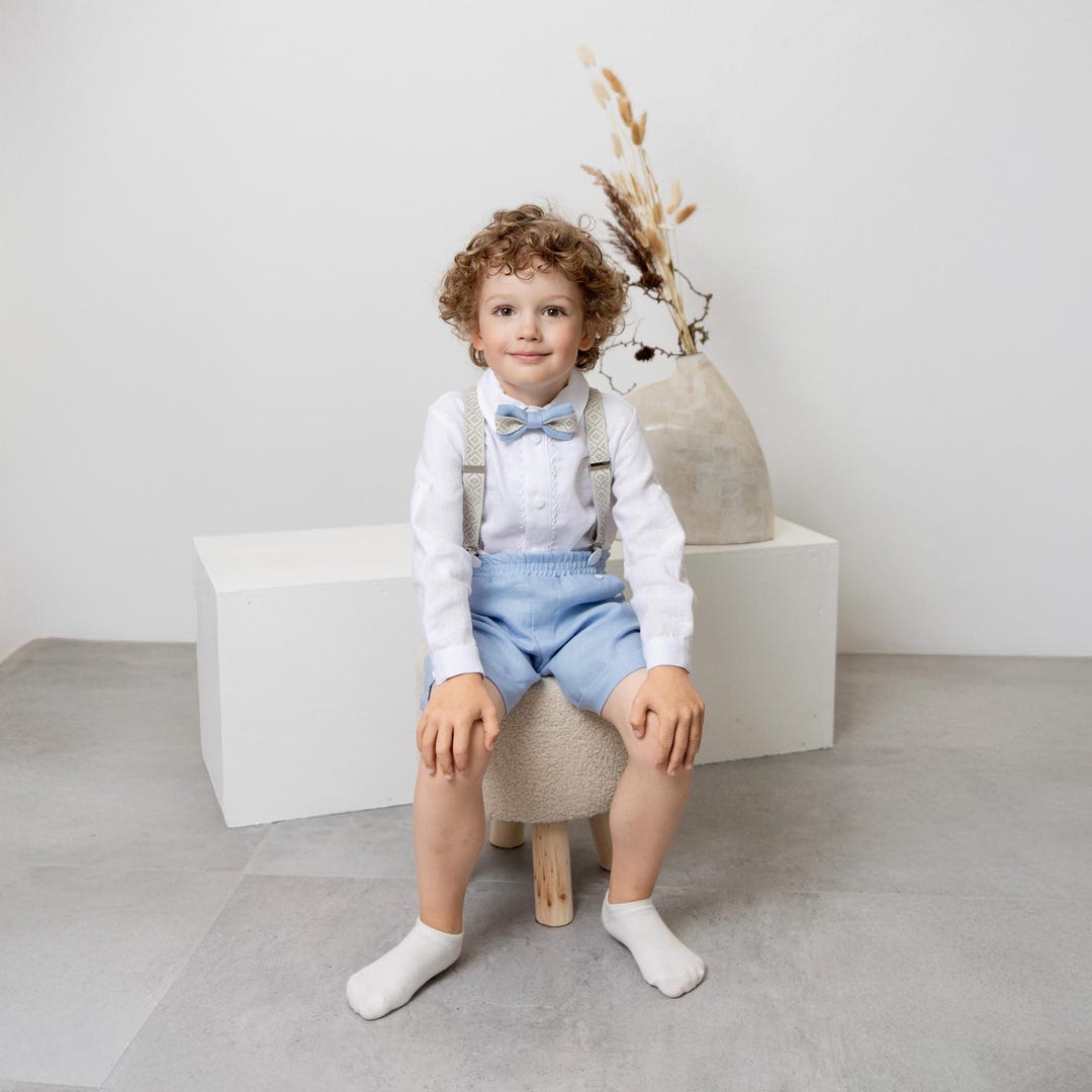 Boys Linen Suit Wedding Outfit Baptism Outfit Newborn Baby Christening — free download