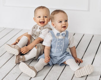 3 pcs Toddler Linen Romper : Special Occasion Outfit