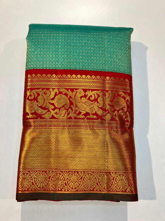 Chilli Red Kanjivaram Silk Saree With Floral Weaving | Singhania's