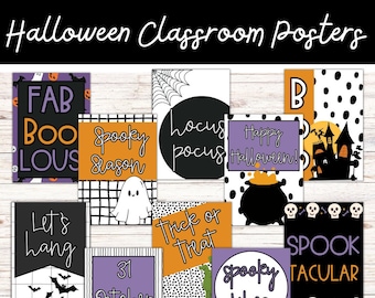 Halloween Classroom Poster | Fall Classroom Decor | October Bulletin Board | Classroom Display | Boho Classroom Decor