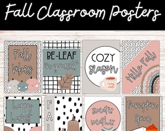 Boho Fall Classroom Posters | Fall Bulletin Board | Fall Classroom Display | Fall Classroom Decor | Classroom Posters | Autumn Classroom