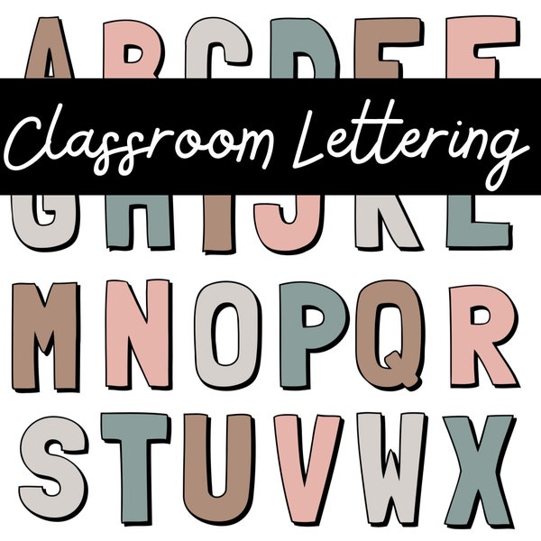 Bulletin Board Letters | Boho Classroom Decor | Classroom Display Lettering Pack | Elementary Classroom Decor | Classroom Headers