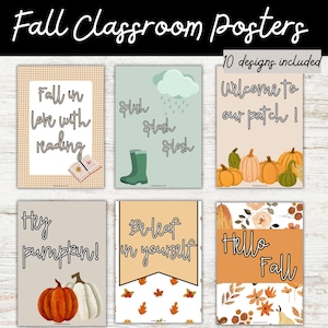 Carteles de decoración del aula de otoño / Aula de otoño / Decoración de Halloween / Decoración de puertas / Kit de tablón de anuncios de otoño / Exhibición de Halloween