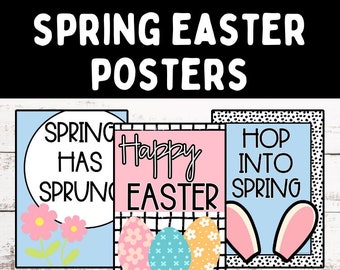 Easter Classroom Posters | Classroom Decor Elementary | Boho Classroom | Bulletin Board | Classroom Door Display | Spring Classroom Display