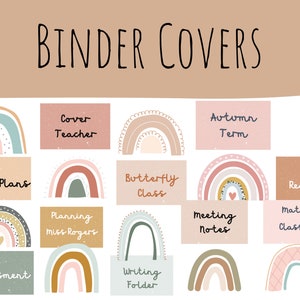 Binder Covers *Editable* | Classroom Organization | Classroom Decor | Book Covers | Boho Rainbow