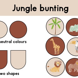 Jungle theme classroom bunting | Classroom decor | Animal classroom | Neutral classroom | Bulletin board kit | Jungle theme classroom