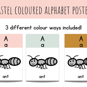 Animal Alphabet Posters | Pastel classroom decor | classroom display | bulletin board set | alphabet cards