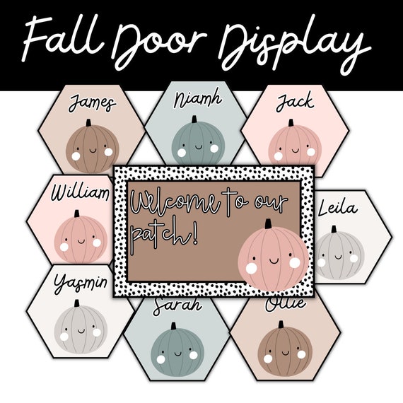 Fall Classroom Door Display | Fall Classroom Decor | Pumpkin Display | Boho Classroom Decor