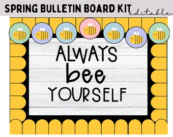Spring Bulletin Board | Classroom Decor Elementary | Classroom Display Printable | Bee Theme Classroom Decor