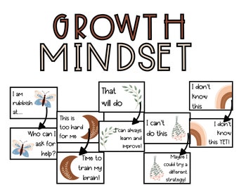 Growth Mindset Display | Positive Mindset | Boho Classroom Decor | Classroom Display | Classroom Decor | Inspirational Poster