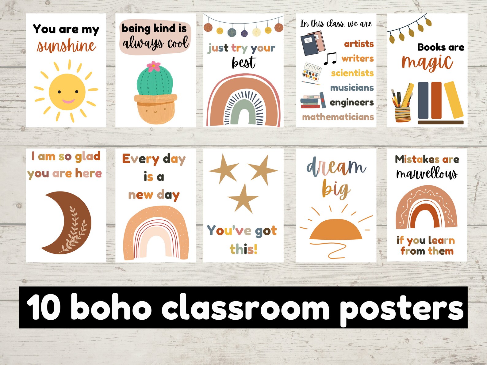 Boho Classroom Poster Printables Etsy UK