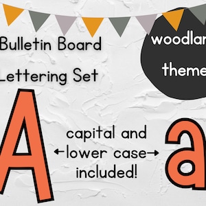 BULLETIN BOARD LETTERING | Woodland colour scheme | Classroom Decor
