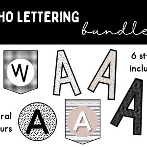 Bulletin Board Lettering Set | Lettering Bundle | Boho Lettering | Boho Classroom Decor | Bulletin Board | Classroom Letters