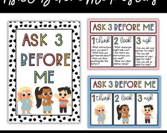 3 Before Me Posters | Classroom Posters | Classroom Decor | Classroom Display |  Rainbow Classroom | Classroom Management | Behaviour