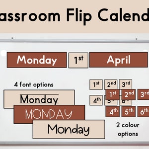 Classroom Flip Calendar | Teaching Calendar | Days of the Week | Months of the Year | Whiteboard Accessories | Elementary Classroom