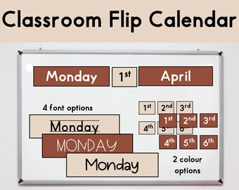 Classroom Flip Calendar | Teaching Calendar | Days of the Week | Months of the Year | Whiteboard Accessories | Elementary Classroom