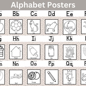 Bearbeitbare Klassenzimmer Alphabet Poster | Klassenzimmer Display | Ressourcen für das Klassenzimmer | Neutrales Klassenzimmer | Klassenzimmer Dekor