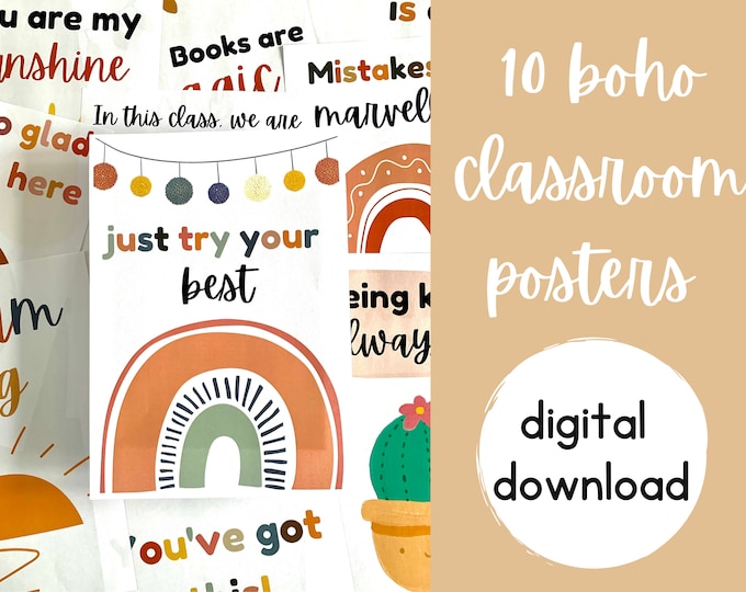 PRINTABLE Modern Classroom Poster Pack | Bulletin Board Posters ...
