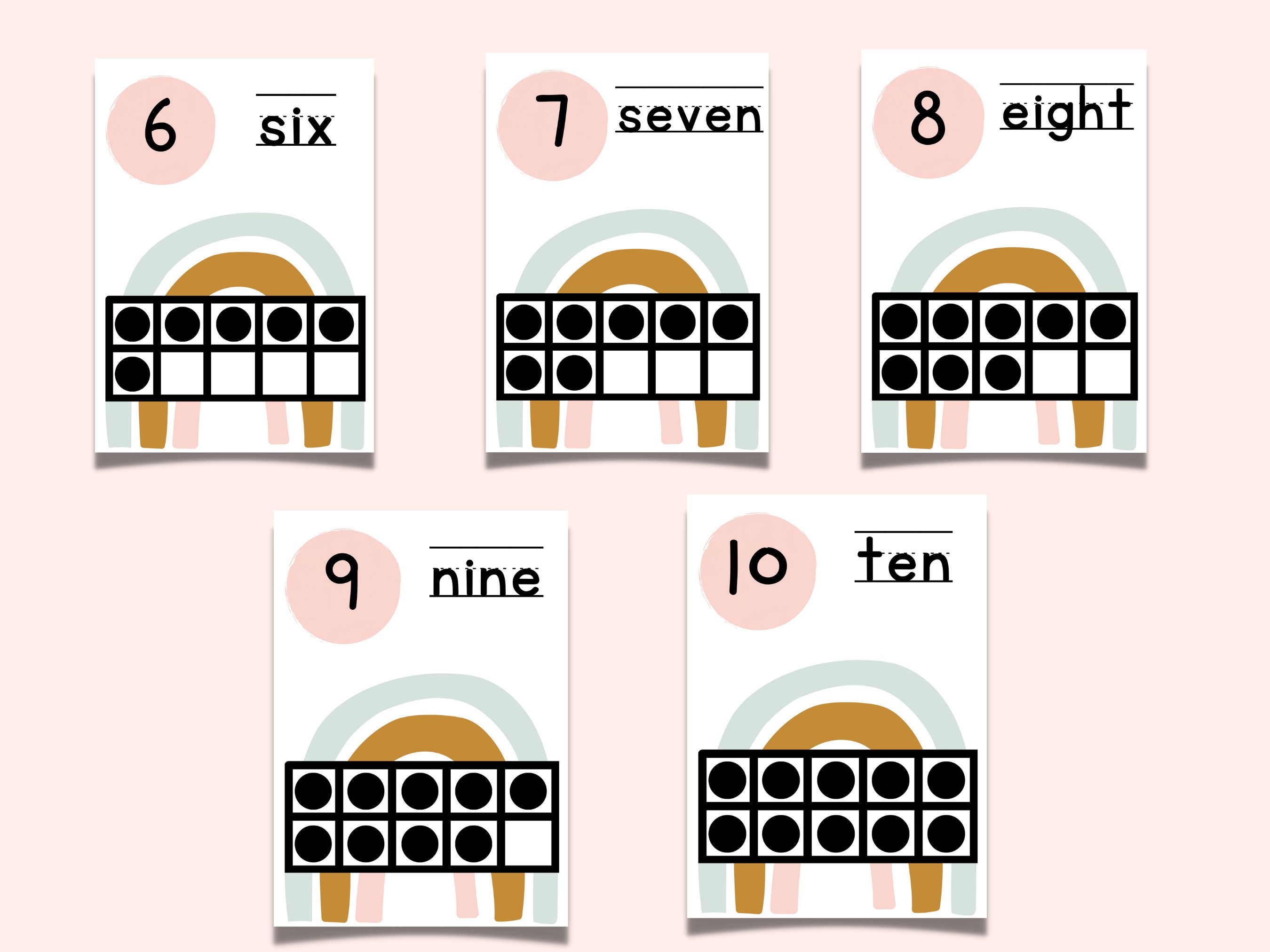 Rainbow Number Posters | Boho Classroom Decor | Rainbow Classroom ...