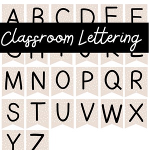 Bulletin Board | Lettering Set | Boho Decor | Neutral Colours | Classroom Decor | Bulletin Board Lettering | Boho Classroom Decor