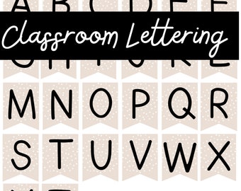 Bulletin Board | Lettering Set | Boho Decor | Neutral Colours | Classroom Decor | Bulletin Board Lettering | Boho Classroom Decor
