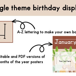 Classroom Birthday Display | Classroom Decor | Classroom Posters | Jungle classroom theme