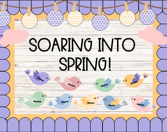 Spring Bulletin Board Kit EDITABLE | Classroom Door Decor | Elementary Classroom Decor | March April Classroom Display