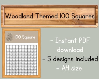 WOODLAND 100 SQUARES | 100 Squares featuring woodland theme
