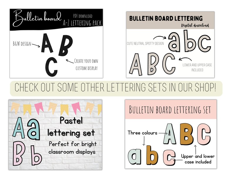 Competency Board Lettering Bulletin Board Lettering Set Boho Classroom Decor - Etsy