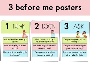 3 Before Me Posters | Classroom Posters | Classroom Decor | Classroom Display | Pastel Classroom | Rainbow Classroom