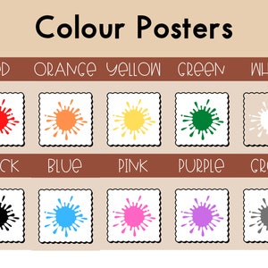 Klassenzimmer Farbposter | Farbposter | Neutrales Klassenzimmer | Klassenzimmer Dekor