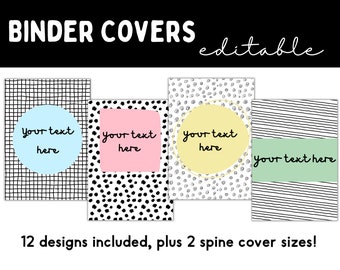 Binder Covers *Editable* | Binder Cover Printable Template | Classroom Organization | Classroom Decor | Book Covers