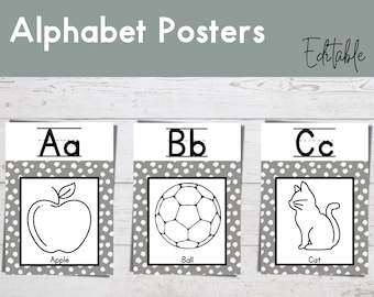 Boho Spotty Alphabet Posters | ABC Posters | Classroom Decor | Classroom Poster