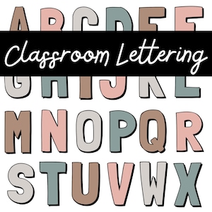 Bulletin Board Letters | Boho Classroom Decor | Classroom Display Lettering Pack | Elementary Classroom Decor | Classroom Headers