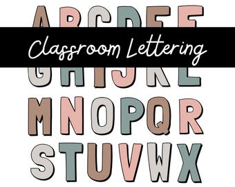 Bulletin Board Letters | Boho Classroom Decor | Classroom Display Lettering Pack | Elementary Classroom Decor | Classroom Headers