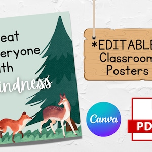 CLASSROOM POSTERS EDITABLE | classroom decor | woodland decor | classroom rules