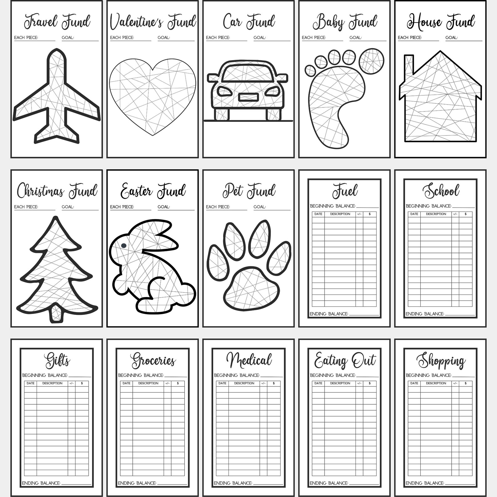 315 Printable A6 Savings Tracker Bundle Cash Envelope Insert - Etsy