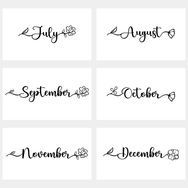 Printable A6 Monthly Dashboards Inserts A6 Monthly Dividers, A6 Monthly ...