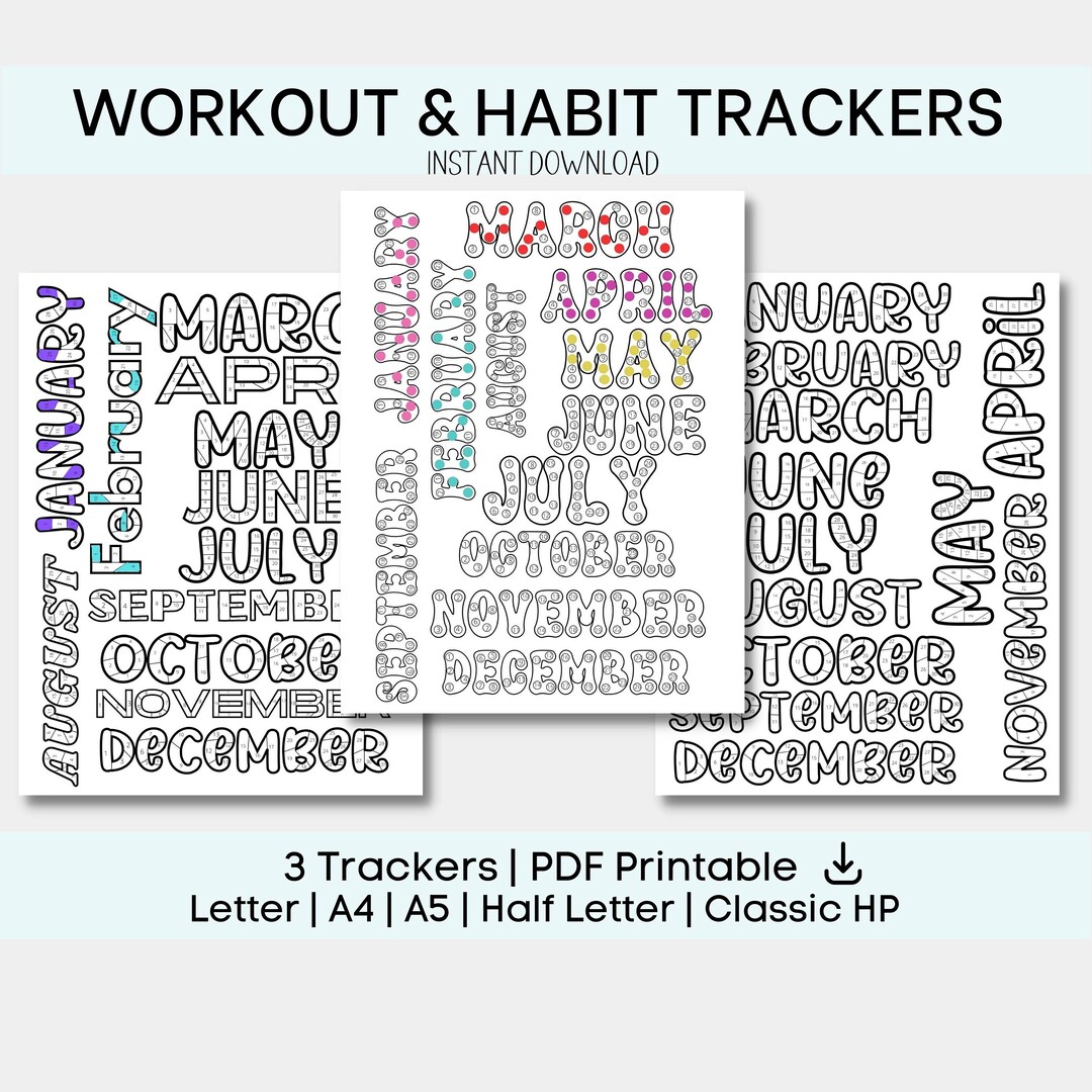 Printable Workout Tracker Habit Tracker Daily Fitness Planner Etsy