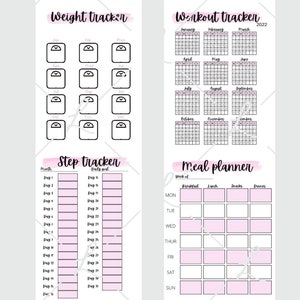 Printable Fitness Tracker Template Bundle Wellness Journal - Etsy